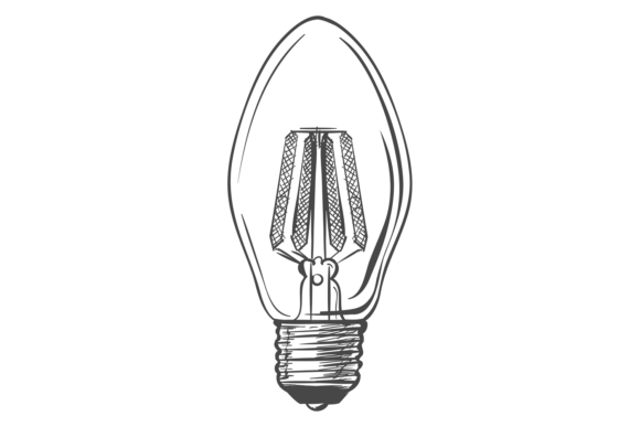 Download Filament Led Lamp Hand Drawn Ink Drawing - Led lamp Collection