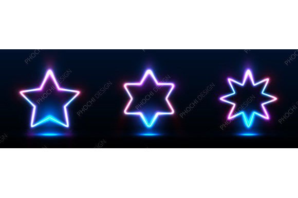 Download Set of Nightclub Sign Light Neon Stars - Nightclub Collection