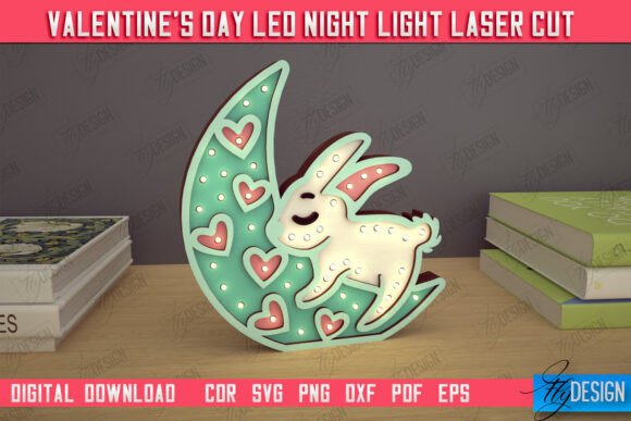 Download Valentine's Day Layered Led Lamp | Hare - Led lamp Collection