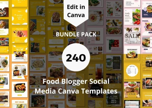 Download 240 Food Blogger Social Media Templates - Social media templates Collection