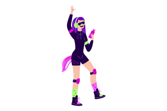 Download Nightclub Dancing Girl in Disco Neon Clo - Nightclub Collection