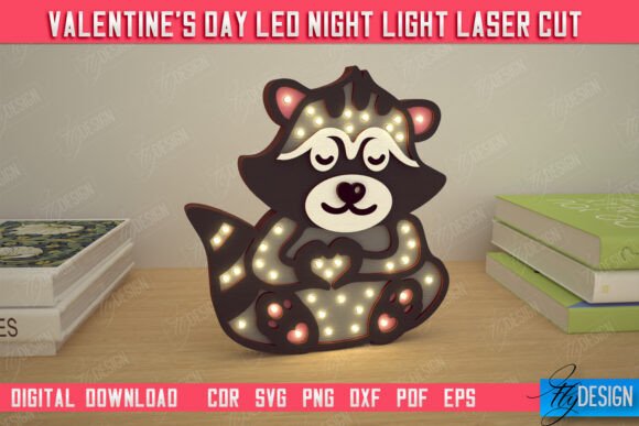 Download Valentine's Day Layered Led Lamp|Raccoon - Led lamp Collection