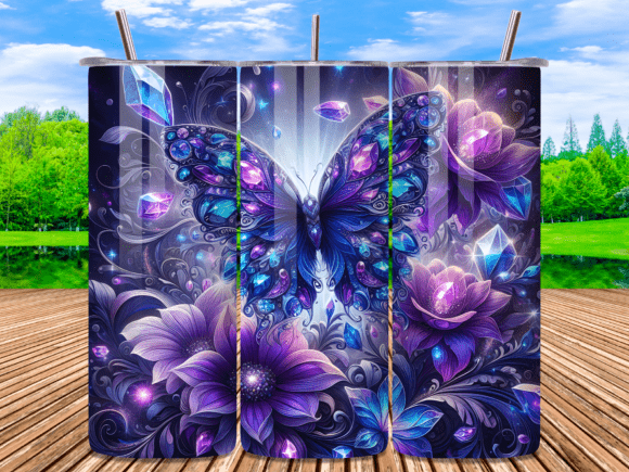 Download Butterflies Tumbler Wraps 20oz PNG - Tumbler wraps Collection