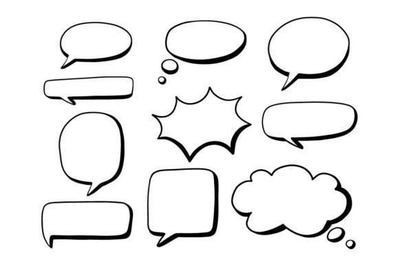 Download Hand Drawn Comic Speech Bubble Set - Speech Collection