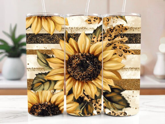 Download Sunflower Leopard Pattern Tumbler Wraps - Tumbler wraps Collection