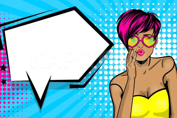 Download Cool Woman Wow Face Comic Text Speech - Speech Collection