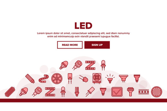 Download Led Lamp Equipment Landing Header Vector - Led lamp Collection