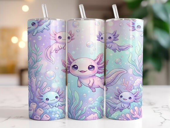 Download Cute Axolotl Pastel 20oz Tumbler Wraps - Tumbler wraps Collection